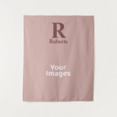 Kaneel Roos Initiaal/Voornaam/Familienaam Wandkleed (Voorkant)