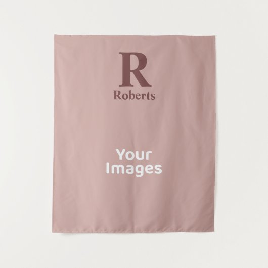 Kaneel Roos Initiaal/Voornaam/Familienaam Wandkleed (Voorkant)