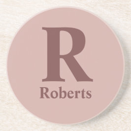 Kaneel Roos Initiaal/Voornaam/Familienaam Zandsteen Onderzetter