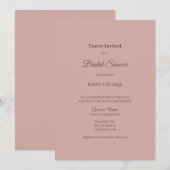 Kaneel Roos Modern Minimalistisch Vrijgezellenfees Kaart (Voorkant / Achterkant)