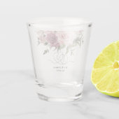 Kaneel Roze Blush Bloemige Trouwcadeau Shot Glas (Achterkant)