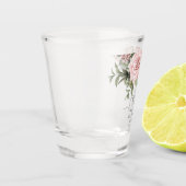 Kaneel Roze Blush Bloemige Trouwcadeau Shot Glas (Links)
