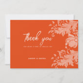 Kaneel sinaasappel wit bloemenkant Dank U Kaart (Voorkant)