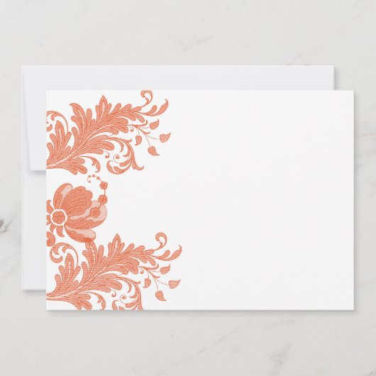 Kaneel sinaasappel wit bloemenkant Dank U Kaart (Achterkant)