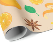 Kaneel Stokken, Sinaasappels, Star Anise Herfst Na Cadeaupapier (Rol Hoek)