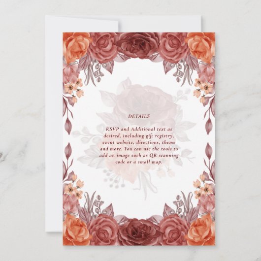 Kaneel Terracotta HERFST Bloemachtige Botanische T (Achterkant)