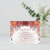 Kaneel Terracotta HERFST Bloemachtige Botanische T Briefkaart (Staand voorkant)