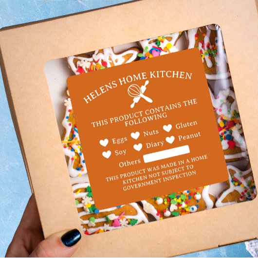 Kaneel Voedsel Allergie Alert Bakery Sticker