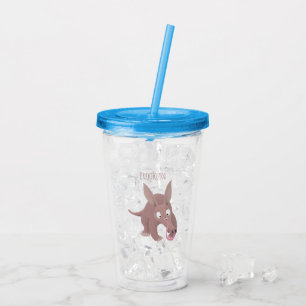 Kaneelaarvark cartoon acryl drinkbeker