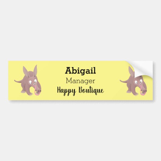 Kaneelaarvark cartoon bumpersticker (Voorkant)