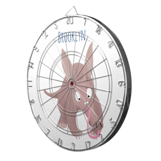 Kaneelaarvark cartoon dartbord (Voorkant Rechts)