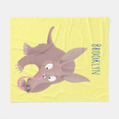 Kaneelaarvark cartoon fleece deken (Voorkant (Horizontaal))