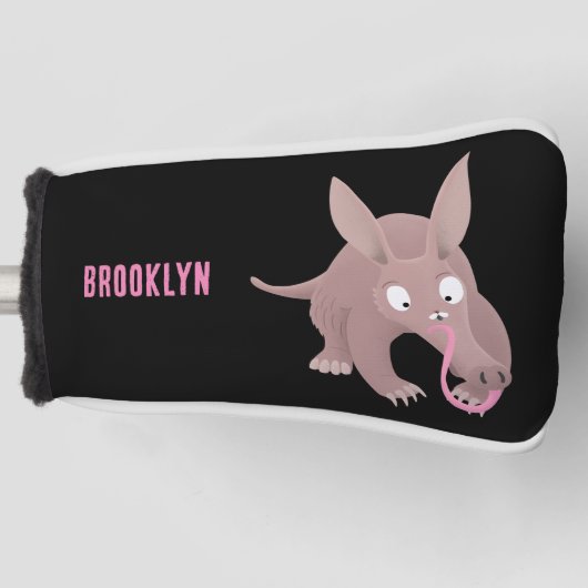 Kaneelaarvark cartoon golfheadcover (Voorkant)