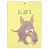 Kaneelaarvark cartoon klembord (Achterkant)