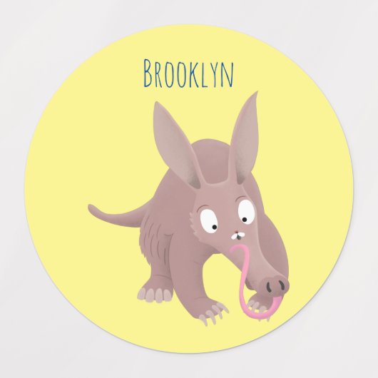 Kaneelaarvark cartoon labels (Design 2)