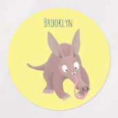 Kaneelaarvark cartoon labels (Design 1)