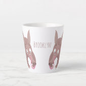 Kaneelaarvark cartoon latte mok (Voorkant)