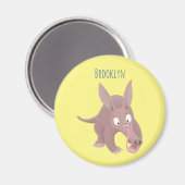 Kaneelaarvark cartoon magneet (Voorkant / Achterkant)