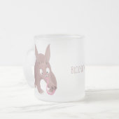 Kaneelaarvark cartoon matglas koffiemok (Voorkant links)