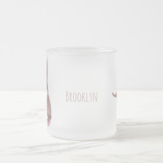 Kaneelaarvark cartoon matglas koffiemok (Center)