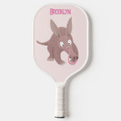 Kaneelaarvark cartoon pickleball paddle (Achterkant)