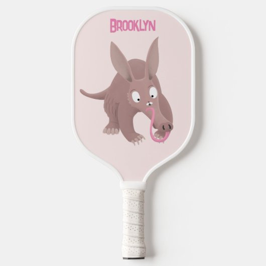 Kaneelaarvark cartoon pickleball paddle (Voorkant)
