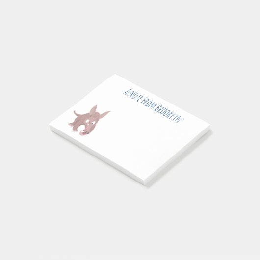 Kaneelaarvark cartoon post-it® notes (Schuin)