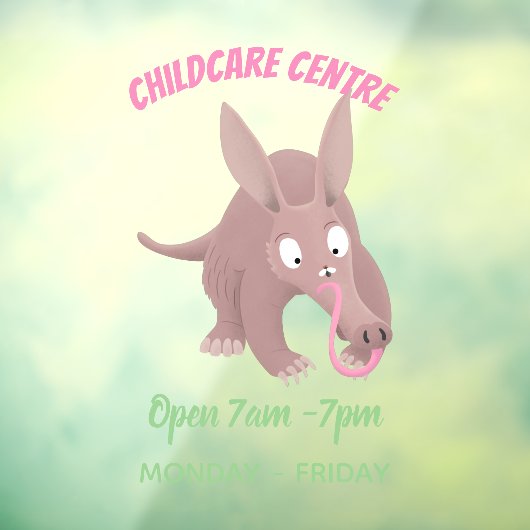 Kaneelaarvark cartoon raamsticker (Vel 3)