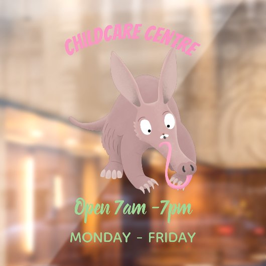 Kaneelaarvark cartoon raamsticker (Vel 2)