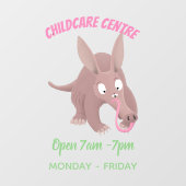 Kaneelaarvark cartoon raamsticker (Vel)