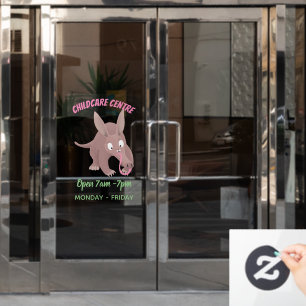 Kaneelaarvark cartoon raamsticker