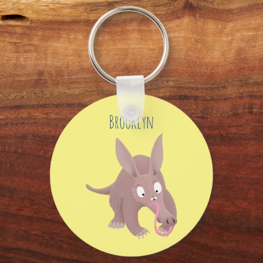 Kaneelaarvark cartoon sleutelhanger (Voorkant)