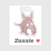 Kaneelaarvark cartoon sticker (Vel)