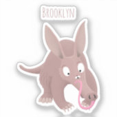 Kaneelaarvark cartoon sticker (Voorkant)
