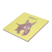 Kaneelaarvark cartoon tegeltje (Zijkant)