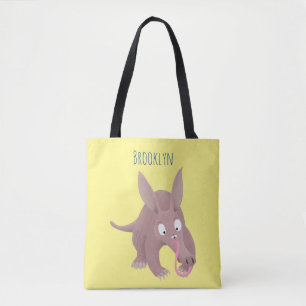 Kaneelaarvark cartoon tote bag