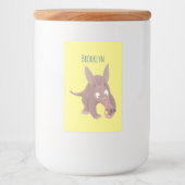 Kaneelaarvark cartoon voedselcontainer etiket (Voorkant)