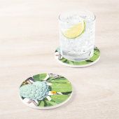 Kaneelappel - Glas naar shot Zandsteen Onderzetter (Zijkant)