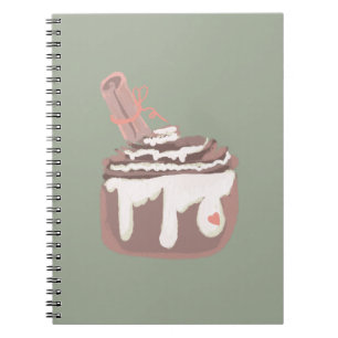 Kaneelbroodje Dessert Handgetekende Kunst Notitieboek