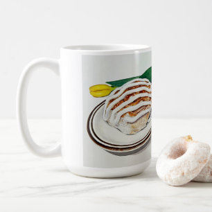 Kaneelbroodje en Cappuccino Koffiemok
