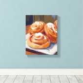 Kaneelbroodjes Bakkerij Schilderij Canvas Afdruk (Insitu (Houten vloer))
