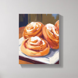 Kaneelbroodjes Bakkerij Schilderij Canvas Afdruk