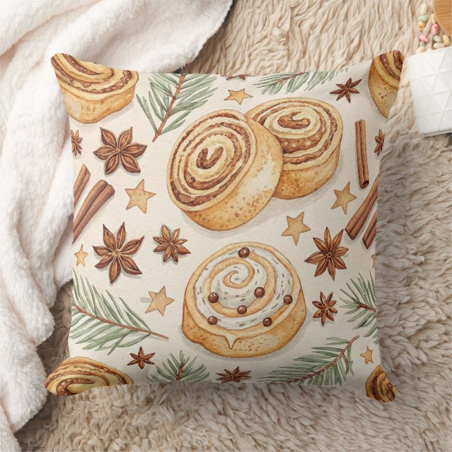 Kaneelbroodjes en Kruiden - Kerstbakken Kussen (Deken)