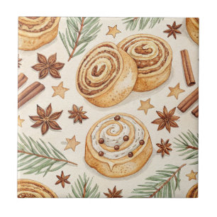 Kaneelbroodjes en Kruiden - Kerstbakken Tegeltje