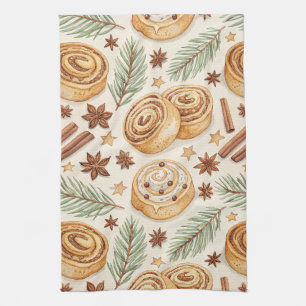 Kaneelbroodjes en Kruiden - Kerstbakken Theedoek