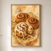 Kaneelbroodjes op perkament Aquarel Poster
