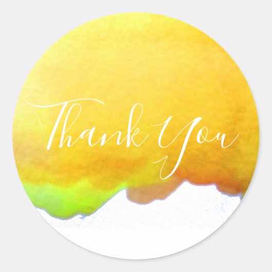 Kaneelgeel aquarel kunst Bedankt Ronde Sticker (Voorkant)