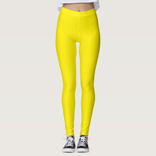 Kaneelgeel Kleur Effen Vlak Leggings (Voorkant)