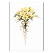 Kaneelgeel Romantische Freesia Bloemige Bruiloft Kaart (Achterkant)