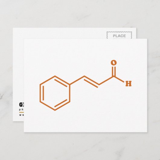 kaneelkaneelaldehyde Moleculaire chemische formule Briefkaart (Voorkant / Achterkant)